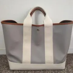 トプカピ スコッチグレイン 大容量トートバッグ グレー アイボリー