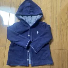 Ralph Lauren フード付きカーディガン ネイビー ストライプ