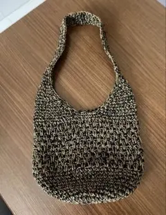 スタジオクリップ　かごバッグ　クロシェバッグ　　黒　茶のサムネイル
