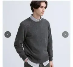 UNIQLO ユニクロ　プレミアムラムクルーネックセーター　ダークグレー X L