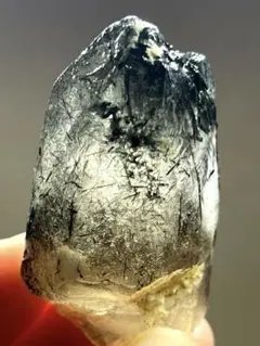 青*石様 天然石 レインボー入り ・トルマリン内包スモーキークォーツ　24.72