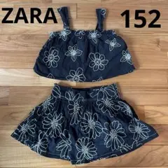Zara セットアップ　タンクトップ　キュロットスカート　152cm 黒のサムネイル