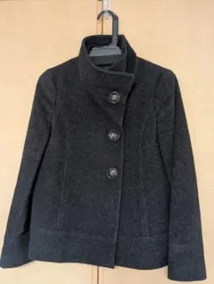 ✨極美品✨INDIVI ブラック アンゴラウール　ショートコート　日本製　38