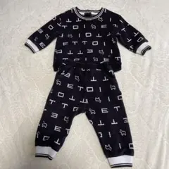 ETTOI 総柄 セットアップ 80 ブラック