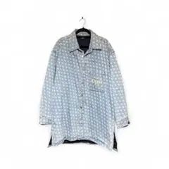 Kappa 総柄 ロゴ柄 デニムジャケット カバーオール ロング XL