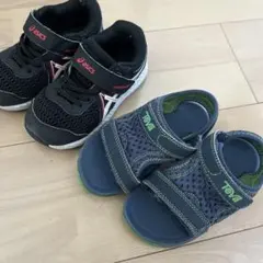 TeVaサンダル　asicsスニーカー　2足セット　15〜16センチ