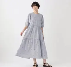 美品】Chesty チェスティ ジャガード刺繍パフスリーブワンピース