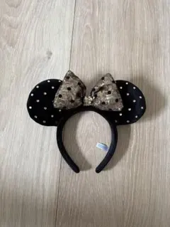 ディズニー ミニー カチューシャ ブラック×ゴールド