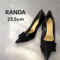 パンプス 23.5 黒 RANDA ランダ バックル ハイヒール ベルト 美脚