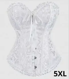 5XL ホワイト コルセット フリル付き