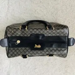 極美品✨️オールドセリーヌ　ミニボストンバッグ　黒マカダム　馬車金具