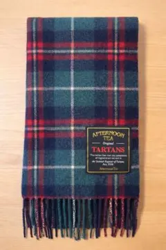 タータンチェックマフラー グリーン＆レッド