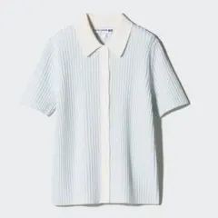 UNIQLO リブボーダーポロカーディガン　Mサイズ 新品　イネス　ユニクロ