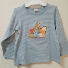 新品☆プティマイン110ピーターラビット長袖カットソーくすみブルー