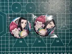 ハンターハンター イルミ＆ヒソカ 背中合わせ 缶バッジ 2個セット