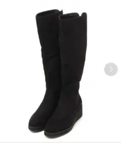 スエード　ウェッジロングブーツ