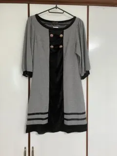 Apres jour アプレジュール ワンピース 7分袖 グレー 可愛いのサムネイル