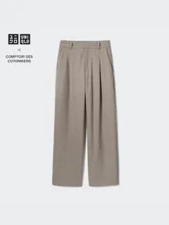 【ユニクロ】ブラッシュドジャージータックワイドパンツ　XS　丈補正あり