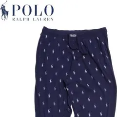 POLO RALPH LAUREN ネイビー ポニー総柄 ジョガーパンツ L