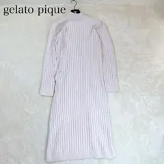 美品✨gelato pique ニットワンピース リブニット スリット フリー
