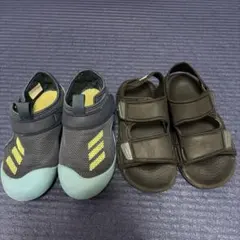 adidas シューズ　サンダル　セット　18センチ