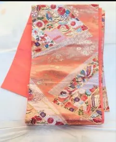 袋帯 正絹 振袖 華紋 金糸 芯なし仕立て F1609 - メルカリ