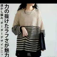 antiqua ニット ベージュ アンティカ セーター ボーダーニット ニット