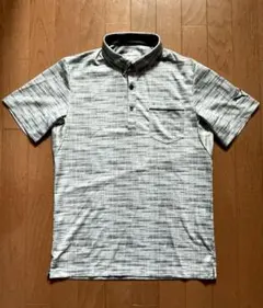Puma プーマゴルフ絣模様半袖ボタンダウンシャツ M