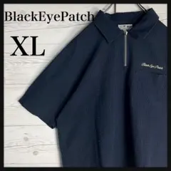 【希少モデル】ブラックアイパッチ ハーフジップ シアサッカー 刺繍ロゴ シャツ