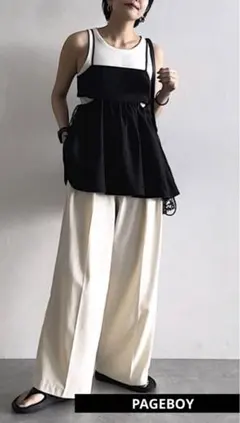 PAGEBOY ページボーイ ペプラムチュニックキャミ　ブラック フリーサイズのサムネイル