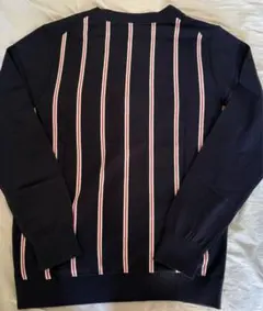 新品未使用FRED PERRY ネイビー カーディガン 背面ストライブXS