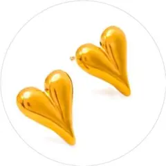 ピアス レディース ハート 夏 汗に強い アレルギー対応 ステンレス ゴールド