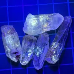 オイルクォーツ　5個セット　エレスチャルクォーツ　石油入り　水晶　原石　自然石④