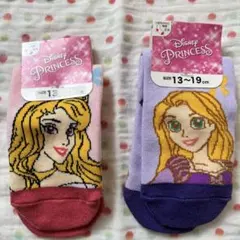 新品タグ付き女の子ディズニープリンセス 靴下 13~19cm 2枚セット