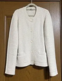 UNIQLO ユニクロ　ニット　ジャケット 白　Lサイズ