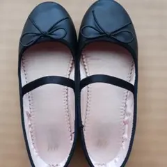 H&M 黒 リボン付きバレエシューズ20.0cm