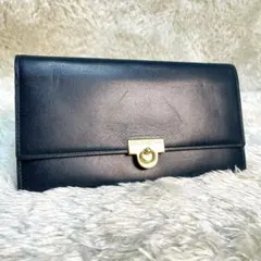 GIVENCHY ジバンシィ 長財布 ネイビー ゴールド金具 レザーのサムネイル