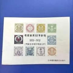 3599 参考品 スーベニアカード　電信創業100年記念切手