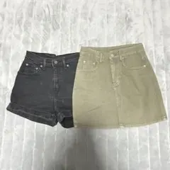 Levi's ブラック カーキ ショートパンツセット