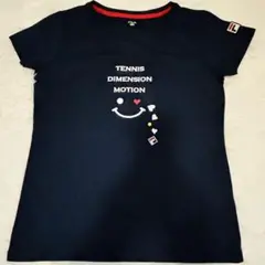 FILA テニスモチーフ Tシャツ Mサイズ ネイビー　スポーツ