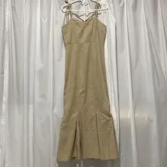 JUNOAH ベージュ キャミワンピース ロング丈
