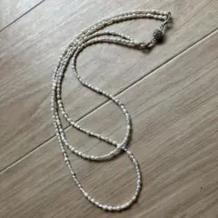 ホワイト淡水ベビーパール2連ネックレス