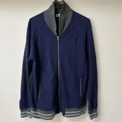 GLOBAL WORK ネイビー ジップアップセーター