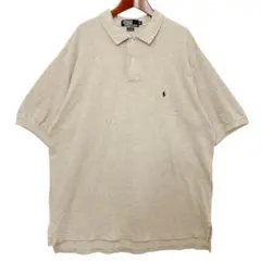 ポロバイラルフローレン ロゴ刺繍 半袖 ポロシャツ XL ベージュ 海外古着