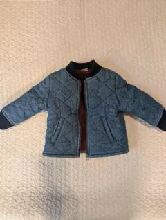 プティマイン　デニムブルー キルティングアウター 80cm