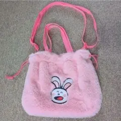 たべっ子どうぶつ うさぎ　ファー　ポシェット　ショルダー　バッグ　ピンク