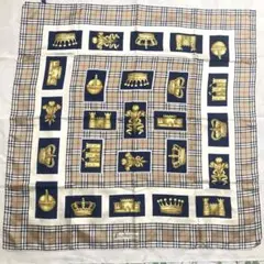 タグ付き Burberrysꕤシルク テディベア 熊柄 ノバチェック スカーフ