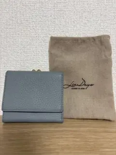 グレー 三つ折り財布 合成皮革 収納袋付き