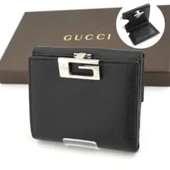 ✨新品未使用✨　GUCCI ミニ財布　Gロゴ　二つ折り　クリップ　折り財布　黒色