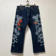 新品特価☆参丸一×ちきりや『再会』総刺繍和柄デニムパンツジーンズ 11 
